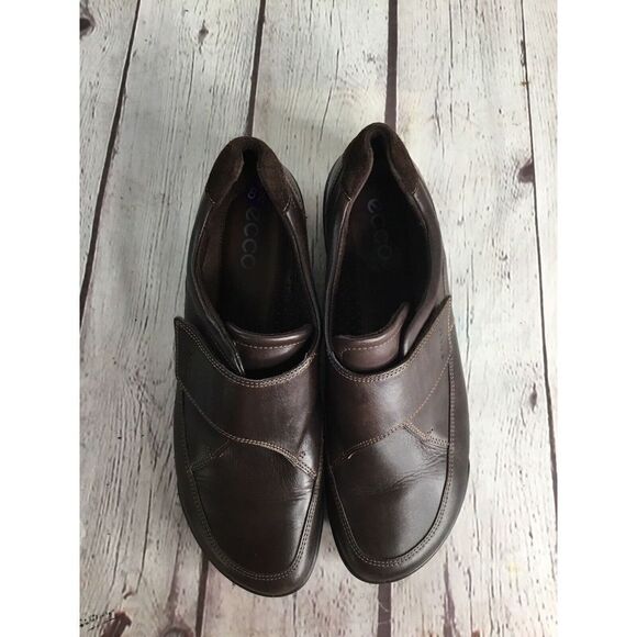 Ecco Women's Loafers Slip On Shoes Brown One Strap Leather Size 39 ( 8-8,5) - Picture 10 of 12
